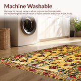 Ultra Soft Area Rug, Non Slip, Stain Resistant, Washable Area Rugs for Living Room, Bedroom, Ethnic Yellow Tiger Aesthetic(Beige)