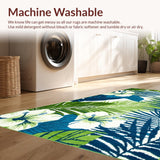 Elegant Blue Green Botanical Print(Blue)