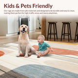 Ultra Soft Area Rug, Non Slip, Stain Resistant, Washable Area Rugs for Living Room, Bedroom, with Unique Beige Multi Design(Gray)