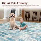 Ultra Soft Area Rug, Non Slip, Stain Resistant, Washable Area Rugs for Living Room, Bedroom, Coquette Bowknot Rug:  Elegant Blue Decorative Carpet(Blue)