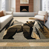 Ultra Soft Area Rug, Non Slip, Stain Resistant, Washable Area Rugs for Living Room, Bedroom, Cozy Log Cabin Decor Accents(Beige)