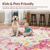 Ultra Soft Area Rug, Non Slip, Stain Resistant, Washable Area Rugs for Living Room, Bedroom, Rustic Vintage Wildflower Arrangement(Yellow)