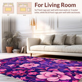 Ultra Soft Area Rug, Non Slip, Stain Resistant, Washable Area Rugs for Living Room, Bedroom, Stylish Luxe Shag Textures(Purple)