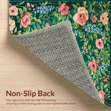 Ultra Soft Area Rug, Non Slip, Stain Resistant, Washable Area Rugs for Living Room, Bedroom, Serene Pastel Floral Elegance(Green)