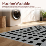 Ultra Soft Area Rug, Non Slip, Stain Resistant, Washable Area Rugs for Living Room, Bedroom, Stylish Lattice Structure in Noir(Black)