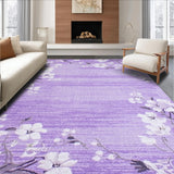 Ultra Soft Area Rug, Non Slip, Stain Resistant, Washable Area Rugs for Living Room, Bedroom, Chic Abstract Purple Plush Decor(Purple)