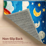 Ultra Soft Area Rug, Non Slip, Stain Resistant, Washable Area Rugs for Living Room, Bedroom, Celestial High Pile Kids Bedroom Carpet(Blue)