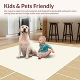 Minimalist Beige Checkered Modern Geometric Area(Beige)