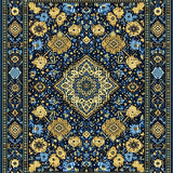 Ultra Soft Area Rug, Non Slip, Stain Resistant, Washable Area Rugs for Living Room, Bedroom, Oriental inspired Area(Blue)