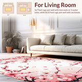 Ultra Soft Area Rug, Non Slip, Stain Resistant, Washable Area Rugs for Living Room, Bedroom, Tranquil Blossom Petal Harmony(Pink)