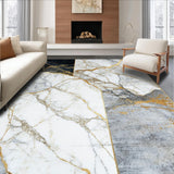 Ultra Soft Area Rug, Non Slip, Stain Resistant, Washable Area Rugs for Living Room, Bedroom, Elegant Minimalist Swirling Motif(White)