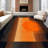 Ultra Soft Area Rug, Non Slip, Stain Resistant, Washable Area Rugs for Living Room, Bedroom, Elegant Abstract Gradient Flow(Orange)