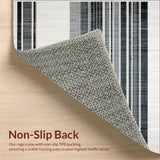 Ultra Soft Area Rug, Non Slip, Stain Resistant, Washable Area Rugs for Living Room, Bedroom, Classic Porch Layering Rug Graphic Stripe Design Entrance Accent Mat(Gray)