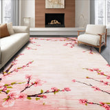 Ultra Soft Area Rug, Non Slip, Stain Resistant, Washable Area Rugs for Living Room, Bedroom, Lush Pink Blossom Artistry(Pink)