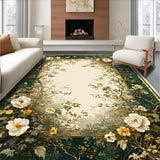Ultra Soft Area Rug, Non Slip, Stain Resistant, Washable Area Rugs for Living Room, Bedroom, Sophisticated Nature-Inspired Geometric Style(White)