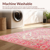 Ultra Soft Area Rug, Non Slip, Stain Resistant, Washable Area Rugs for Living Room, Bedroom, Timeless Classic Low Pile Texture(Pink)