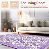 Ultra Soft Area Rug, Non Slip, Stain Resistant, Washable Area Rugs for Living Room, Bedroom, Vibrant Plush Shag Patterned Charm(Purple)