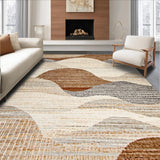 Ultra Soft Area Rug, Non Slip, Stain Resistant, Washable Area Rugs for Living Room, Bedroom, Chic Textured Coastal Aesthetic(Brown)
