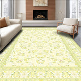 Ultra Soft Area Rug, Non Slip, Stain Resistant, Washable Area Rugs for Living Room, Bedroom, Area Low Pile Floral Non Slip Small(Yellow)