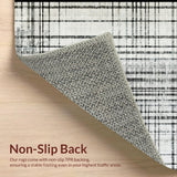 Ultra Soft Area Rug, Non Slip, Stain Resistant, Washable Area Rugs for Living Room, Bedroom, Sophisticated Black and White Striped Runner Rug for Unique Spaces(Black)