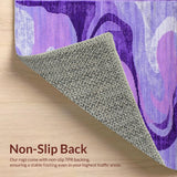 Ultra Soft Area Rug, Non Slip, Stain Resistant, Washable Area Rugs for Living Room, Bedroom, Artistic Fluid Color Blend(Purple)