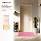 Ultra Soft Area Rug, Non Slip, Stain Resistant, Washable Area Rugs for Living Room, Bedroom, Aesthetic Pastel Pink Bath Mat with Non-Slip Design(Pink)
