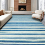 Ultra Soft Area Rug, Non Slip, Stain Resistant, Washable Area Rugs for Living Room, Bedroom, Stylish Modern Coastal Lines(Blue)