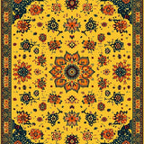 Ultra Soft Area Rug, Non Slip, Stain Resistant, Washable Area Rugs for Living Room, Bedroom, Trendy Medallion Motif Vibes(Yellow)