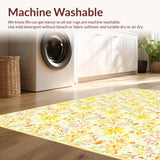 Ultra Soft Area Rug, Non Slip, Stain Resistant, Washable Area Rugs for Living Room, Bedroom, Warm Beige and Cream Petal Composition(Beige)