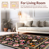 Artistic Floral Bird Motif(Black)