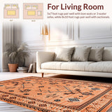 Ultra Soft Area Rug, Non Slip, Stain Resistant, Washable Area Rugs for Living Room, Bedroom, Warm Cozy Diamond Arrangement(Orange)