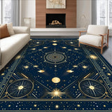 Ultra Soft Area Rug, Non Slip, Stain Resistant, Washable Area Rugs for Living Room, Bedroom, Elegant Crescent Moon Aesthetic(Blue)
