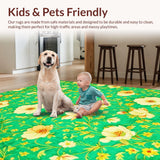 Ultra Soft Area Rug, Non Slip, Stain Resistant, Washable Area Rugs for Living Room, Bedroom, Lively Nature-Inspired Modern Look(Green)