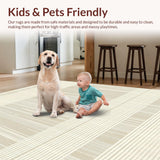 Modern Beige Stripe Cowhide Stylish Animal Skin for Home(Beige)