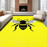 Ultra Soft Area Rug, Non Slip, Stain Resistant, Washable Area Rugs for Living Room, Bedroom, Bright Yellow Abstract Bee Theme(Yellow)