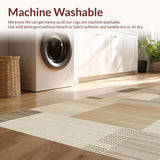 Ultra Soft Area Rug, Non Slip, Stain Resistant, Washable Area Rugs for Living Room, Bedroom, Contemporary Soft Natural Palette(Beige)