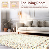 Ultra Soft Area Rug, Non Slip, Stain Resistant, Washable Area Rugs for Living Room, Bedroom, Trendy Warm-Toned Decorative Piece(Beige)