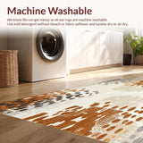 Ultra Soft Area Rug, Non Slip, Stain Resistant, Washable Area Rugs for Living Room, Bedroom, Bonhill Jungle Cat Spot Tan Terracotta Brown Beige Ivory(Beige)