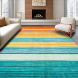 Ultra Soft Area Rug, Non Slip, Stain Resistant, Washable Area Rugs for Living Room, Bedroom, Bright Modern Kaleidoscope Style(Orange)