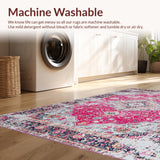 Ultra Soft Area Rug, Non Slip, Stain Resistant, Washable Area Rugs for Living Room, Bedroom, Elegant Soft Pink Lattice Design(Pink)