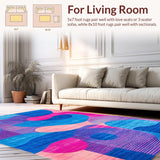 Ultra Soft Area Rug, Non Slip, Stain Resistant, Washable Area Rugs for Living Room, Bedroom, Bold Striking Swirl Pattern(Blue)