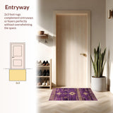 Ultra Soft Area Rug, Non Slip, Stain Resistant, Washable Area Rugs for Living Room, Bedroom, Elegant Earthy Color Harmony(Purple)
