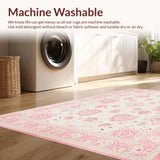 Ultra Soft Area Rug, Non Slip, Stain Resistant, Washable Area Rugs for Living Room, Bedroom, Modern Soft Oval Silhouette(Ivory)