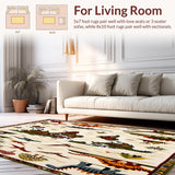 Beige with Fun Dinosaur Motifs and Colorful Global Map(Beige)