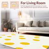 Ultra Soft Area Rug, Non Slip, Stain Resistant, Washable Area Rugs for Living Room, Bedroom, Cheerful Contemporary Egg Pattern(Yellow)