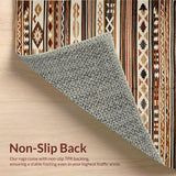 Ultra Soft Area Rug, Non Slip, Stain Resistant, Washable Area Rugs for Living Room, Bedroom, Modern Vintage Lattice Composition(Brown)