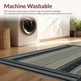 Ultra Soft Area Rug, Non Slip, Stain Resistant, Washable Area Rugs for Living Room, Bedroom, Contemporary High-Contrast Patterned Elegance(Beige)