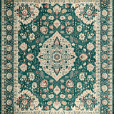Ultra Soft Area Rug, Non Slip, Stain Resistant, Washable Area Rugs for Living Room, Bedroom, Eclectic Green Floral Arrangement(Green)