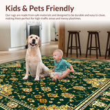 Ultra Soft Area Rug, Non Slip, Stain Resistant, Washable Area Rugs for Living Room, Bedroom, Geometric Spotted Neutral(Green)