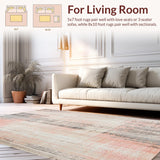 Ultra Soft Area Rug, Non Slip, Stain Resistant, Washable Area Rugs for Living Room, Bedroom, Contemporary Distressed Runner Elegant Floor(Pink)
